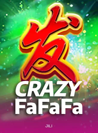 ภาพปกเกม Crazy FaFaFa ค่าย JILI (ตัวอักษรจีน ฟา สีแดงทอง) ประกอบหัวข้อPP และค่ายอื่น